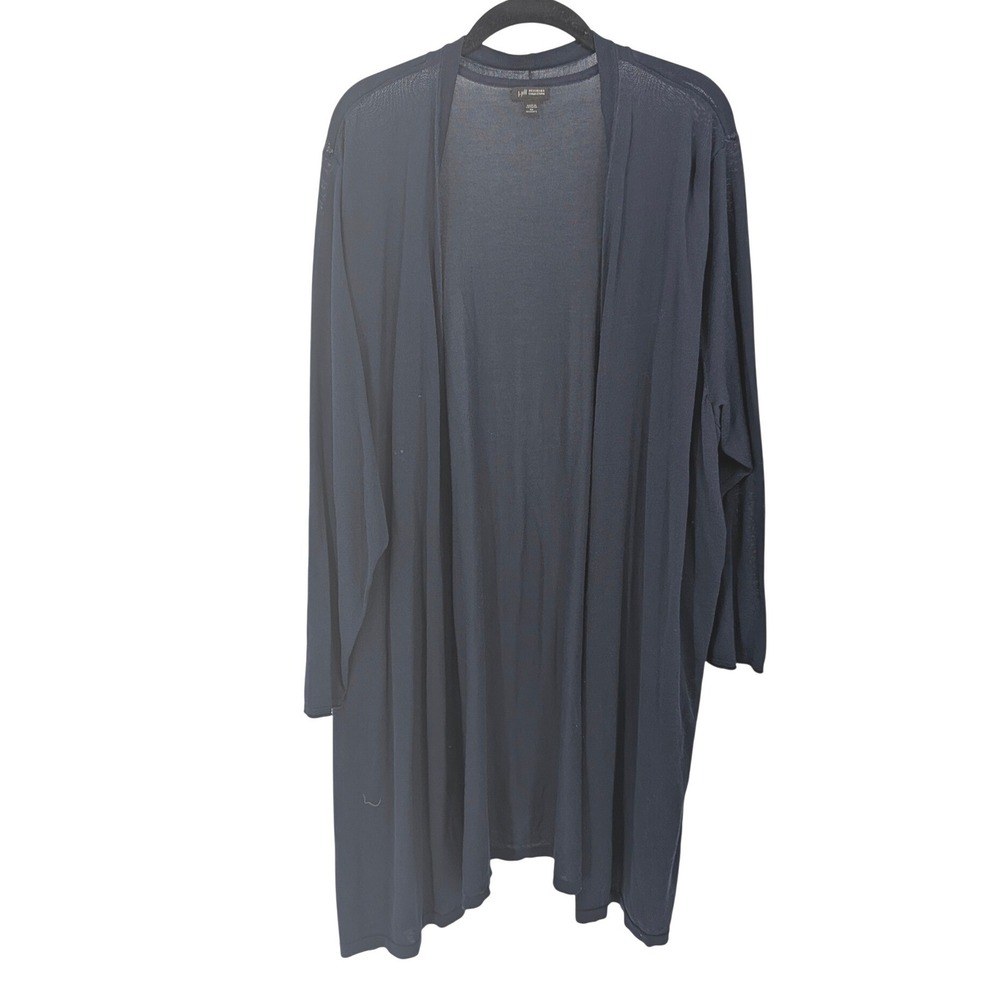J Jill Cardigan Women Plus 4X Navy Blue Open Front‎ Wearever Duster Longline